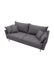 Sofa z funkcja spania i miejscem do przechowywania Mia (3-osobowa), Tapicerka: kaszmir, Nogi: drewno bukowe, Ciemny szary, S 228 x G 102 cm