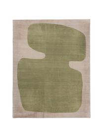 Wandobject Minimalism uit zijde in groen, Zijde, Groen, beige, B 50 x H 65 cm