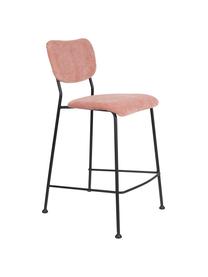 Taburete alto de pana Beson, Estructura: metal con pintura en polv, Rosa, An 46 x Al 92 cm