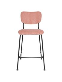 Taburete alto de pana Beson, Estructura: metal con pintura en polv, Rosa, An 46 x Al 92 cm