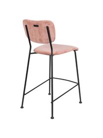 Taburete alto de pana Beson, Estructura: metal con pintura en polv, Rosa, An 46 x Al 92 cm