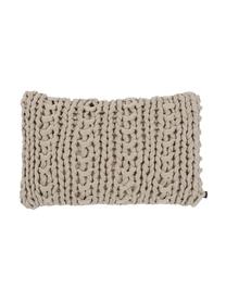 Coussin rectangulaire beige en tricot Chunky, Beige