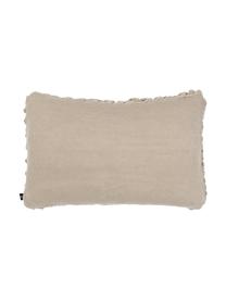 Coussin rectangulaire beige en tricot Chunky, Beige