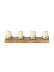 Candelabro Stiegler, Legno di mango, alluminio nichelato, Legno di mango, argentato, Larg. 50 x Alt. 6 cm