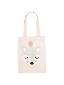 Tragetasche Bear Bibi aus Bio-Baumwolle, 100% Biobaumwolle, Rosa, Beige, Weiss, Schwarz, Mintgrün, 25 x 32 cm