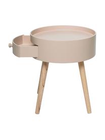 Mesa auxiliar First, Estructura: tablero de fibras de dens, Patas: madera de roble con acaba, Rosa palo, Ø 38 x Al 45 cm