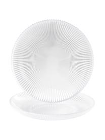 Plato postre de vidrio Nola, 2 uds., Vidrio, Transparente, Ø 21 cm