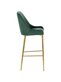 Barová židle ze sametu Ava, Tmavě zelená, Š 48 cm, V 107 cm