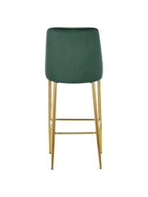 Tabouret de bar en velours Ava, Velours vert foncé, larg. 48 x haut. 107 cm