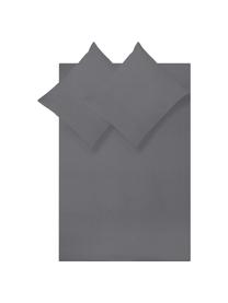 Perkal dekbedovertrek Elsie, Weeftechniek: perkal Draaddichtheid 200, Donkergrijs, 240 x 220 cm, 3-delig
