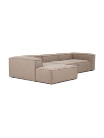 Modulares Ecksofa Lennon, Bezug: 100 % Polyester Der strap, Gestell: Massives Kiefernholz FSC-, Webstoff Taupe, B 327 x T 180 cm, Eckteil links