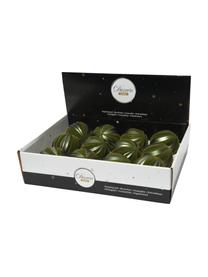 Set de bolas de Navidad de terciopelo Foresti, 12 uds., Plástico, terciopelo, Verde, plateado, Ø 8 cm