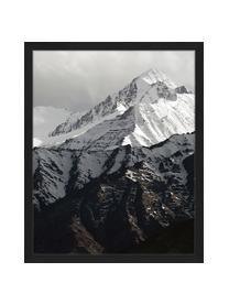 Ingelijste digitale print Snow Mountain, Afbeelding: digitale print op papier,, Lijst: gelakt hout, Zwart, wit, B 43 cm x H 53 cm