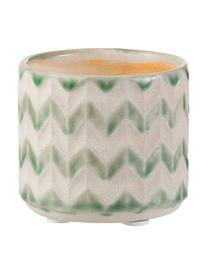 Portavaso piccolo Zigzag, Ceramica, Verde, beige chiaro, Ø 8 x Alt. 7 cm