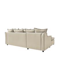 Divano letto angolare in tessuto sabbia con contenitore Mona, Rivestimento: 100% poliestere idrorepel, Struttura: legno, truciolato, Piedini: plastica, Sabbia, Larg. 230 x Prof. 170 cm