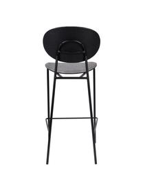 Krzesło barowe Donny, 2 szt., Tapicerka: poliester, Stelaż: metal malowany proszkowo, Szary, czarny, S 39 x W 96 cm