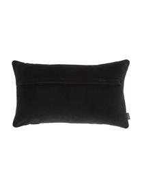 Coussin rectangulaire velours brodé noir Antler, Noir, beige, larg. 30 x long. 50 cm