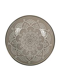 Geschirr-Set Baku mit Ornament-Relief, 6 Personen (18-tlg.), Keramik, Greige, Set mit verschiedenen Grössen