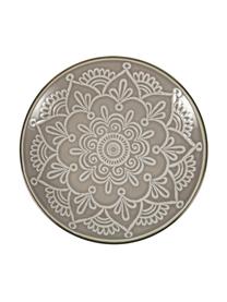 Geschirr-Set Baku mit Ornament-Relief, 6 Personen (18-tlg.), Keramik, Greige, Set mit verschiedenen Größen