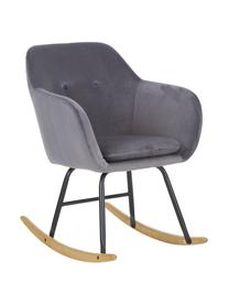 Fauteuil à bascule en velours gris Emilia, Velours gris