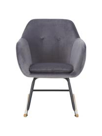 Fauteuil à bascule en velours gris Emilia, Velours gris