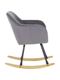 Fauteuil à bascule en velours gris Emilia, Velours gris