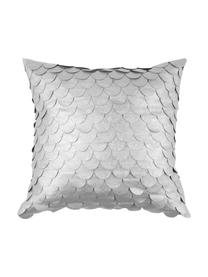 Schimmerndes Kissen Gatsby Chic, mit Inlett, Bezug: 50% Polyester, 50% Polyur, Silberfarben, 40 x 40 cm