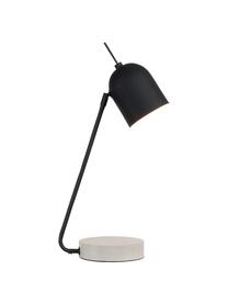 Grote bureaulamp Madrid betonnen voet, Lampenkap: gecoat metaal, Lampvoet: beton, Zwart, cementkleurig, 22 x 57 cm