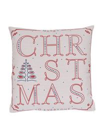 Housse de coussin 45x45 pur coton Merry Christmas, 100 % coton bio, certifié GOTS, Multicolore, larg. 45 x long. 45 cm