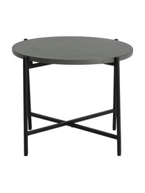 Zahradní kovový odkládací stolek s cementovou deskou Avisa, Šedá, černá, Ø 53 cm, V 40 cm