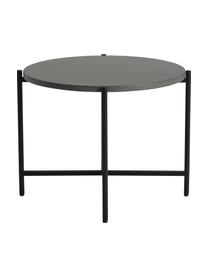 Mesa para exterior de metal con tablero de cemento Avisa, Tablero: fibrocemento, Estructura: metal con pintura en polv, Gris, negro, Ø 53 x Al 40 cm