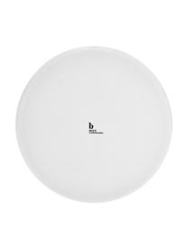 Ručně vyrobené porcelánové snídaňové talíře Salt, 4 ks, Porcelán, Tlumeně bílá, s černým okrajem, Ø 22 cm