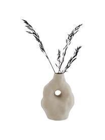 Vase Organic mit unregelmäßiger Oberfläche, Steingut, Beige, matt, B 17 x H 22 cm
