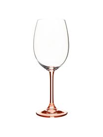 Verres à vin rouge avec pied en teinté Rose, 4 pièces, Transparent, rose