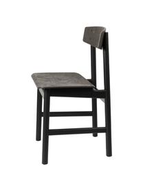 Ručně vyrobená dřevěná židle Consciouos, Antracitová, černá, Š 47 cm, H 47 cm