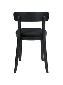 Silla de madera con asiento en terciopelo Brandon, Tapizado: 100% terciopelo de poliés, Asiento: madera contrachapada, Negro, An 46 x F 45 cm