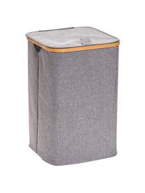 Cesta de lavandería Appa, Cesta: 100% poliéster, Estructura: bambú, Gris, beige, An 33 x Al 51 cm