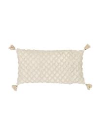 Housse de coussin rectangulaire texturée Royal, 100 % coton, Blanc cassé, larg. 30 x long. 60 cm