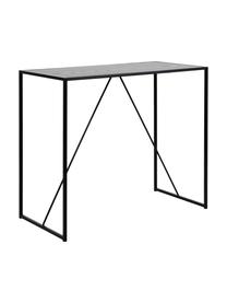 Bartisch Seaford, 120 x 60 cm, Metall, pulverbeschichtet, Melamin, Eschenholz, Schwarz, B 120 x T 60 cm