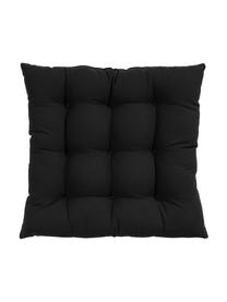 Cojín para silla de algodón Ava, Funda: 100% algodón, Negro, An 40 x L 40 cm