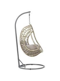 Hangstoel Torres met kussen, Frame: gepoedercoat aluminium, Beige, grijs, B 92 x H 193 cm