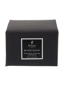 Vela perfumada pequeña Black Magic (jazmín blanco, ylang ylang y sándalo), Recipiente: vidrio, Negro, blanco, Ø 7 x Al 5 cm