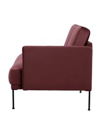 Fluwelen chaise longue Fluente in roodbruin met metalen poten, Bekleding: fluweel (hoogwaardig poly, Frame: massief grenenhout, Poten: gepoedercoat metaal, Bordeauxrood, B 202 x D 85 cm