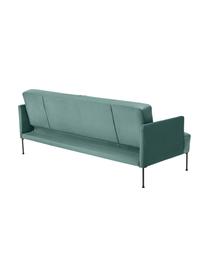 Canapé convertible 3 places Fluente, Velours bleu pétrole, larg. 220 x prof. 88 cm