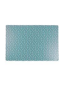 Placemats Bali Leaf, 6 stuks, PVC-kunststof, Blauw, wit, B 30 x L 45 cm