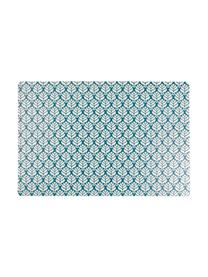 Placemats Bali Leaf, 6 stuks, PVC-kunststof, Blauw, wit, B 30 x L 45 cm