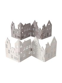 Set de figuras decorativaa Town, 2 uds., Madera, Gris, blanco, An 60 x Al 20 cm