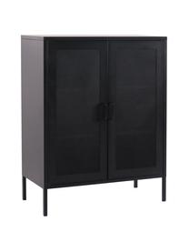 Credenza in metallo Melbourne, Metallo rivestito, Nero, Larg. 80 x Prof. 40 cm