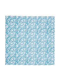 Katoenen tafelkleed Estran met koraalprint, Katoen, Blauw, wit, Voor 4 - 6 personen (B 160 x L 160 cm)