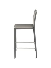 Barová židle z kůže Boréalys, 2 ks, Šedá, Š 44 cm, V 98 cm